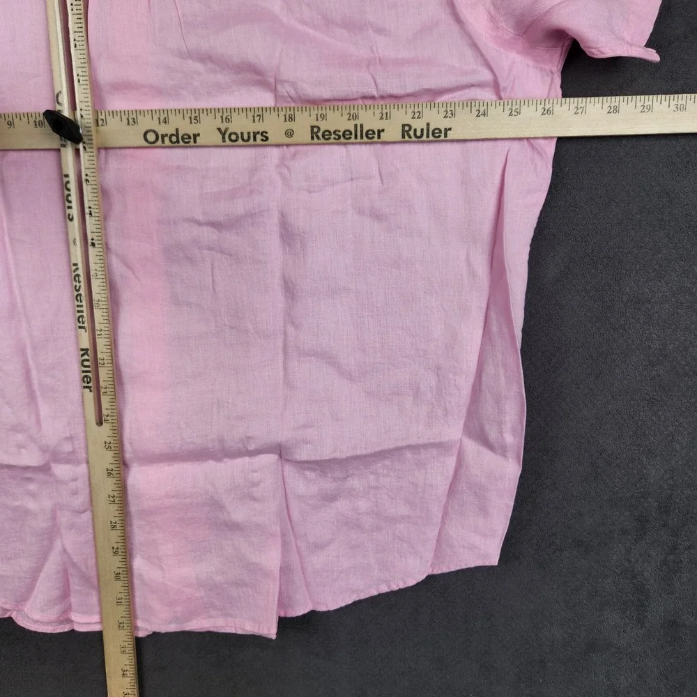 Polo Ralph Lauren Linen Shirt Mens XXL Pink Classic Fit Short Sleeve Button NEW